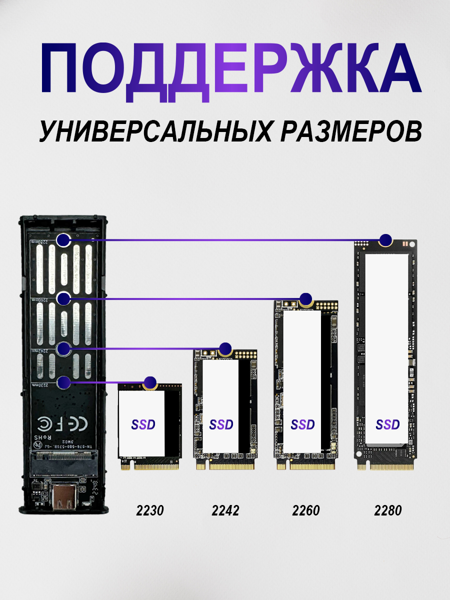 M2 NGFF" Внешний бокс для жесткого диска, USB 3.2 GEN 1, Type-c/Type-c